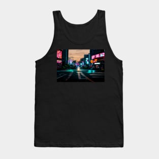 Tokyo City Street View With Neon signs / Tokyo, Japan Tank Top